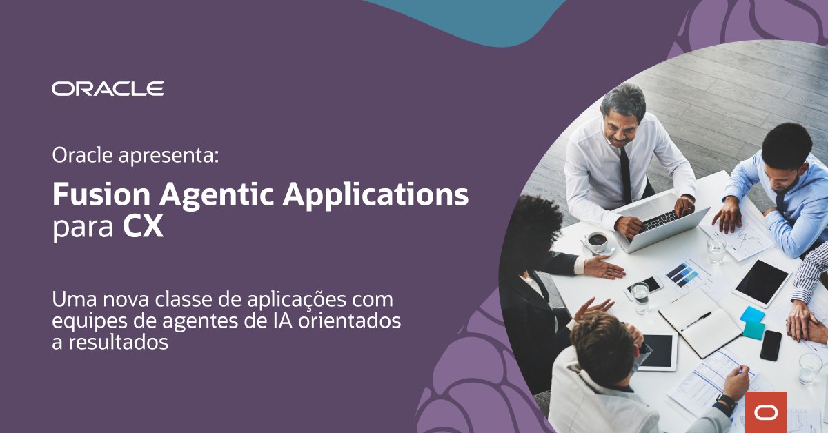 djsergioandrade's tweet photo. A Oracle lançou as Aplicações Agentic Fusion para CX, com agentes de IA integrados ao Oracle Fusion Cloud Applications para apoiar vendas, marketing e atendimento. As soluções ajudam empresas a automatizar processos e ganhar eficiência.

https://t.co/E7kcNfkyUe https://t.co/kQRw2Mphr8