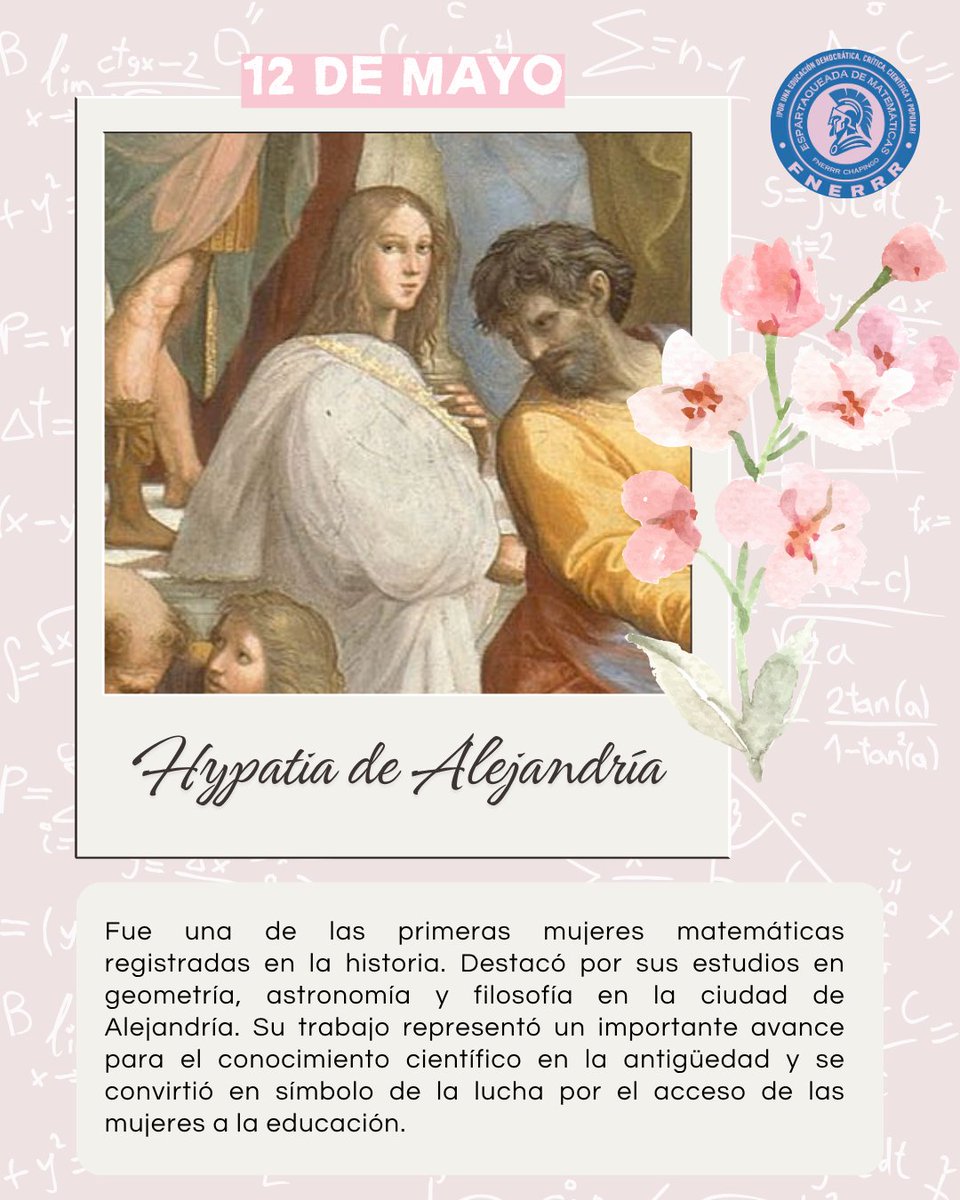 ChapingoFnerrr's tweet photo. ¡El talento no tiene género! 📐✨

​Hoy, 12 de mayo, celebramos el impacto de las mujeres en la ciencia y la lógica. Gracias a sus ideas, el mundo de las matemáticas sigue evolucionando.

​¡Feliz Día Internacional de las Mujeres Matemáticas! 🌸

​#12DeMayo 
#MujeresMatemáticas https://t.co/ve9Hm6OSIQ