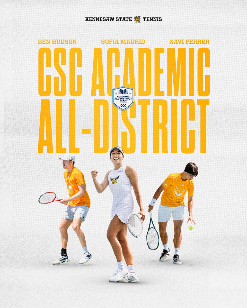 KSUOwlsWTN's tweet photo. Winning on the court and in the classroom at KSU! 
🦉🎾🍎

Read more about @sofiamadridr here 📰 » 
https://t.co/ILAdpiSaN7

#HootyHoo https://t.co/niqTjGtYIU