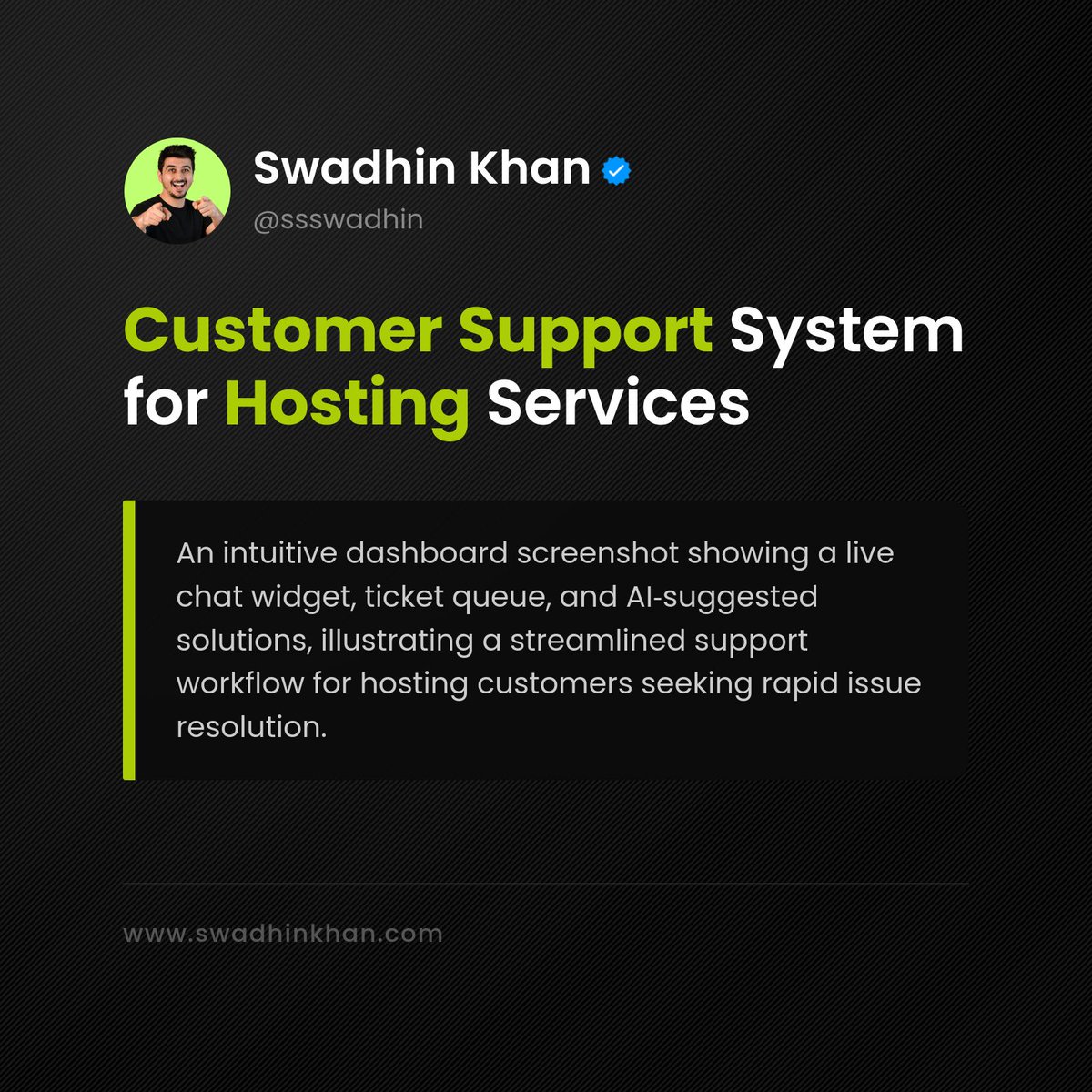 ssswadhin's tweet photo. Customer Support System for Hosting Services

Problem: Hosting clients frequently encounter slow response times and unresolved tickets, which creates frustration, increases cancellation rates, and damages the company’s reputation in a competitive m

Read more in our E-BOOK! 👇 https://t.co/1Jd6Xx01Lf