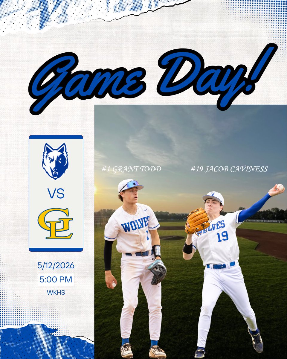 Kwolvesbaseball's tweet photo. Wolves host Gahanna Lincoln on a beautiful day in Central Ohio.

JVA and JVB travels to Gahanna. 

Go Wolves 🐺 

#OSOR https://t.co/KNlNBWh3jv