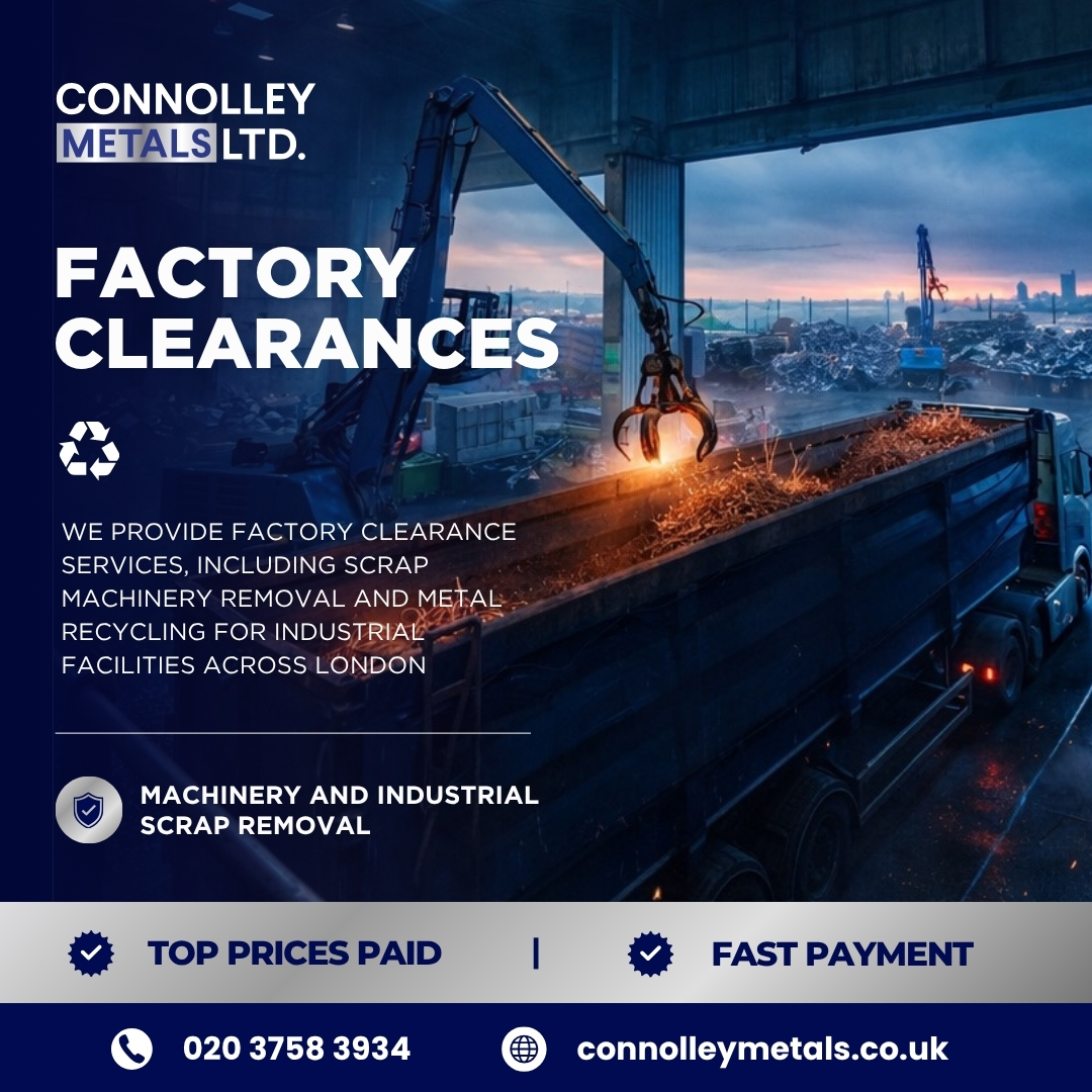 cmlondonltd's tweet photo. 🏭 Factory &amp; industrial site clearances across London ♻️

We handle machinery removal, bulk scrap metal and full site clearances safely and efficiently.

📞 020 3758 3934
🌐 https://t.co/XcU7GmnL2Z

#FactoryClearance #ConnolleyMetals #ScrapMetal https://t.co/im8ggiAVE8