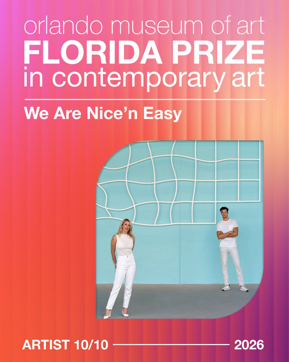 omaorlando's tweet photo. Meet Florida Prize Artist duo, We Are Nice’n Easy!

See their work on view at the Orlando Museum of Art's 12th annual Florida Prize in Contemporary Art, opening May 30, 2026. https://t.co/CXLgfDlMkK