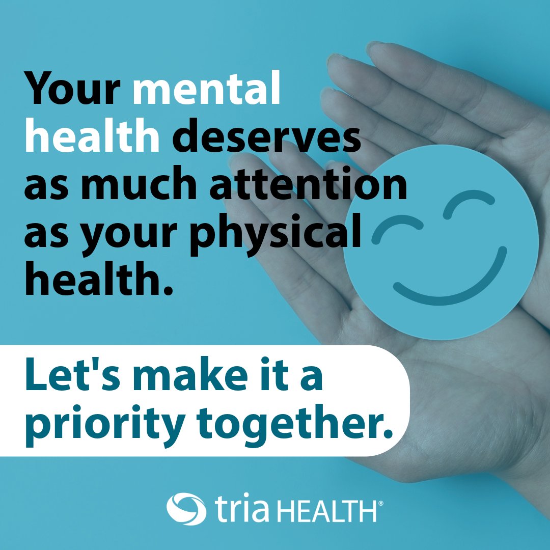 TriaHealth's tweet photo. Let's make May the month for reprioritizing our mental health 💙 
Check out this month's blog post for tips on how to start📖 : https://t.co/srb9GS4kWc https://t.co/YGnpAPXqVt