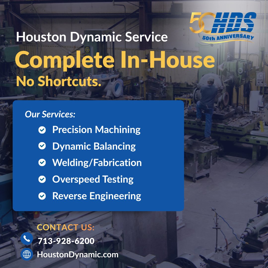 Houston_Dynamic's tweet photo. From arrival at our Houston facility, your equipment gets priority: disassembly, inspection, machining, welding, testing, and manufacturing—all on time, on budget, 24/7. https://t.co/YF7APihRhR https://t.co/QELqw3Q4IK