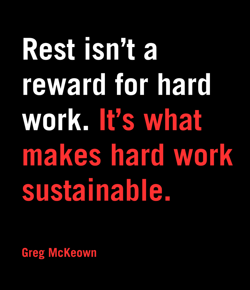 GregoryMcKeown's tweet photo. Creativity, clarity, and problem-solving don't come from pushing harder.

They come from making space to think.

We've been taught to see rest as something we earn—a break after we've pushed ourselves to the limit.

But the most effective people don't wait until exhaustion forces them to stop.

They rest before they need it.

Lin-Manuel Miranda didn't create Hamilton by grinding nonstop—he was on vacation when the idea struck.

"The moment my brain got a moment's rest, Hamilton walked into it," he said.

Baseball manager Joe Maddon applied the same principle.

During the long summer stretch of the MLB season, he built in extra rest for his players to keep them sharp—helping the Chicago Cubs win their first World Series in 108 years.

When you step back, ideas step forward—and so does your performance.