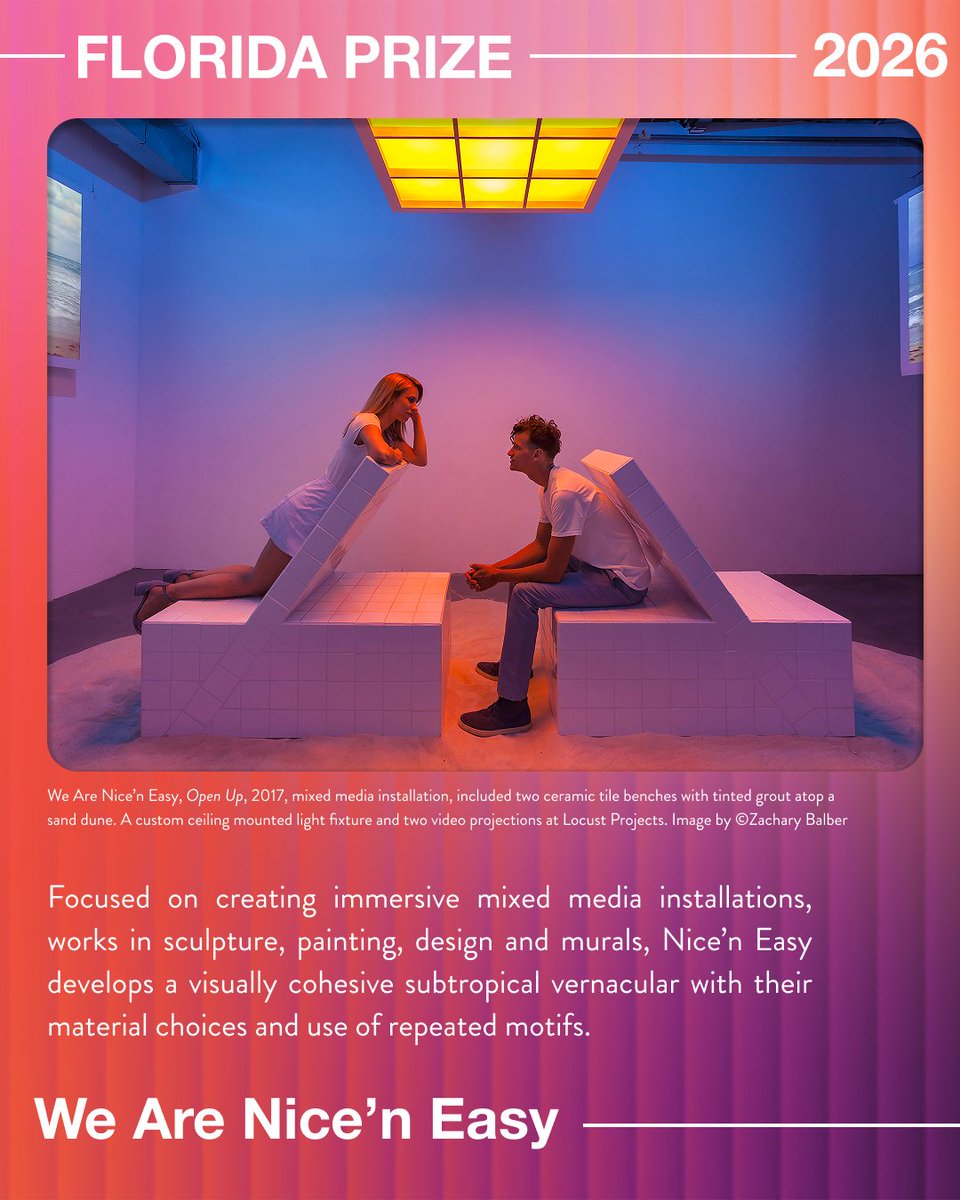 omaorlando's tweet photo. Meet Florida Prize Artist duo, We Are Nice’n Easy!

See their work on view at the Orlando Museum of Art's 12th annual Florida Prize in Contemporary Art, opening May 30, 2026. https://t.co/CXLgfDlMkK