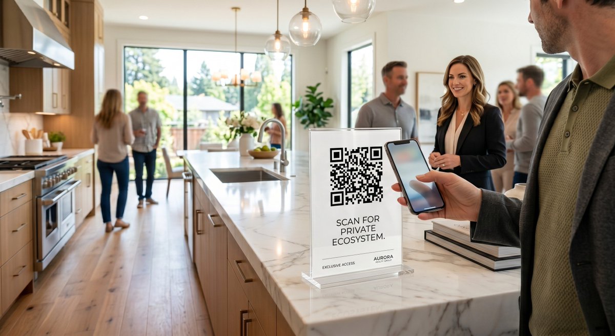 PreApproveMeApp's tweet photo. Open house play: give your agent a premium QR stand for your co-branded app. Buyers scan, run payments on today's rates using the home's data, land in your ecosystem automatically. A call center can't set up at a local open house. https://t.co/WmIaVzZI32 https://t.co/VjseNL4Un8