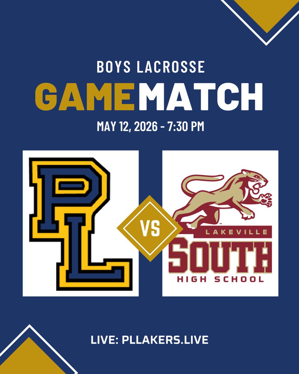 PLLakersLive's tweet photo. Tonight at 7:30 PM 🥍 @LakersLax vs @OneSouthBoysLax. Watch it live: https://t.co/39spXyreTd

#PriorLakeLakers #MNHighSchool #BoysLacrosse https://t.co/5u7BpP5q1h
