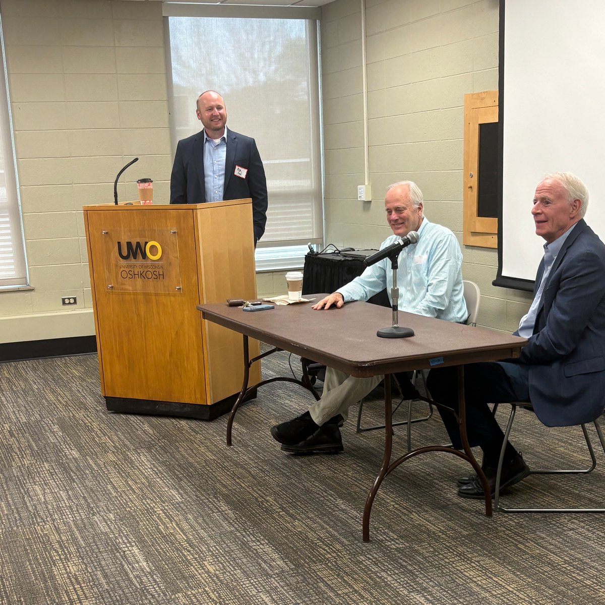 DemoDefenseProj's tweet photo. Our DDP Wisconsin Board, including former Rep. Scott Klug and former Milwaukee Mayor Tom Barrett, recently joined @uwoshkosh students, faculty, and staff for a conversation on election integrity and strengthening voter confidence.

Thank you to @uwoshkosh for hosting us! https://t.co/kmt0isHscU