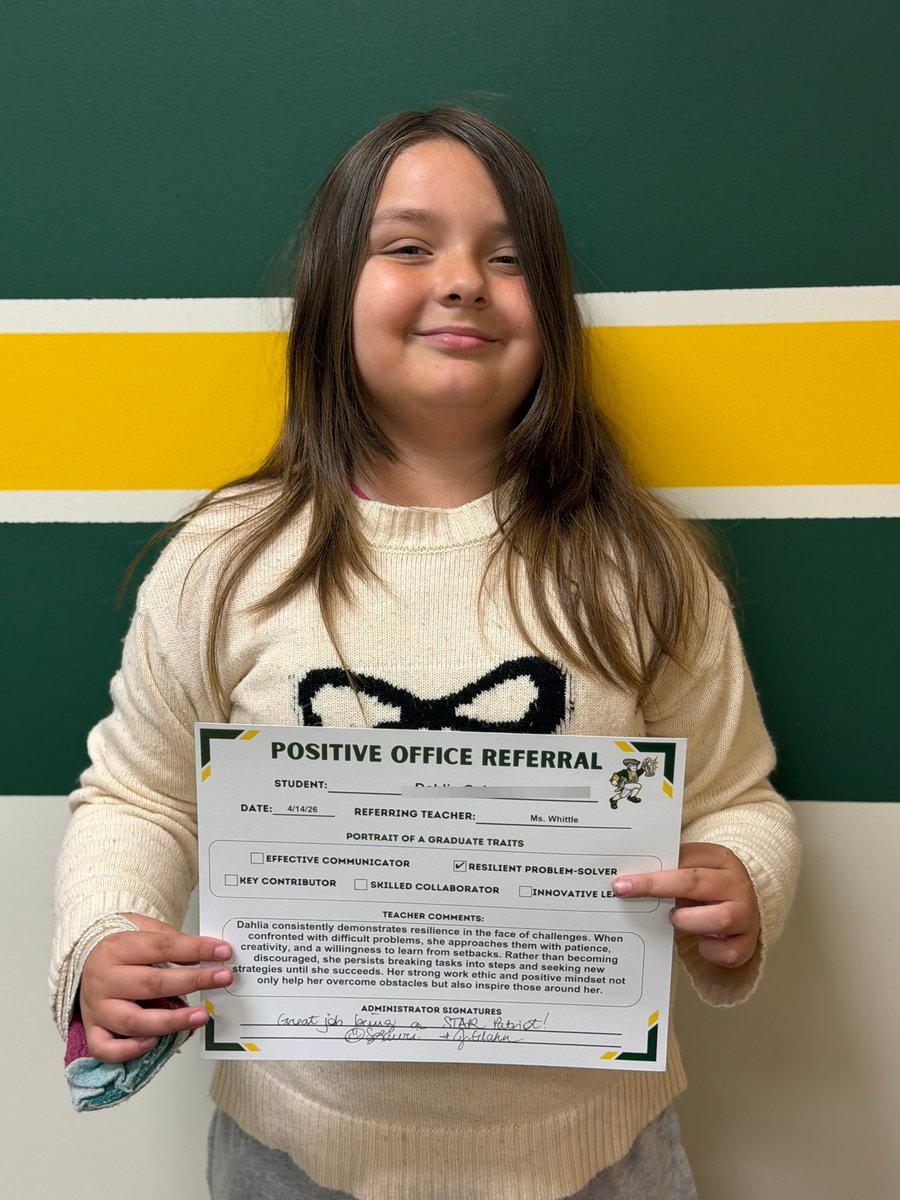 PoplinESNC's tweet photo. 👏🌟 Positive Office Referrals!
So proud of our Patriots for showing leadership, kindness, and positive choices every day! 💚💛

#PoplinProud #KeepTheBeat #AlwaysForward #EveryOpportunity
@AGHoulihan @UCPSNC https://t.co/gHhPMkBUes