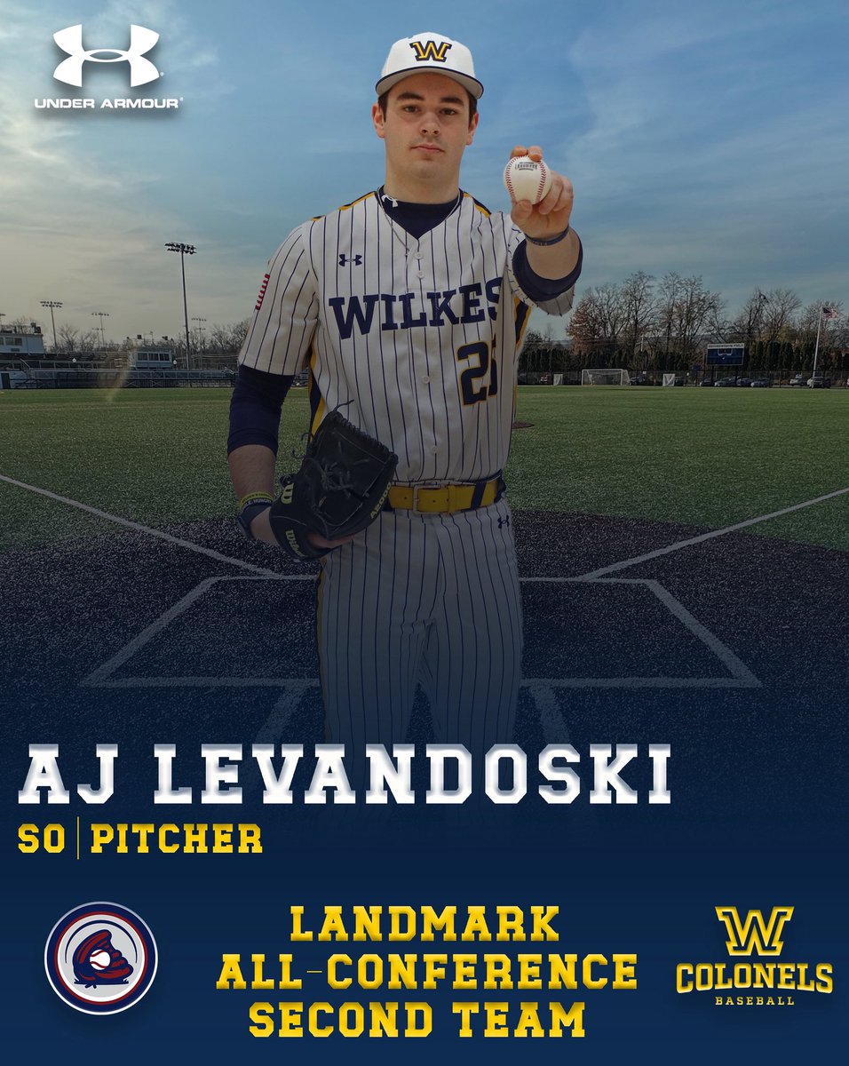 WilkesColonels's tweet photo. #WilkesBASE SEES FOUR NAMED ALL-LANDMARK ⚾️🏆

Congratulations to the four Colonels selected to the 2026 All-Landmark baseball teams!

AJ Levandoski (Second Team)
Jack Mathis (Second Team)
Andres Cruz (Second Team)
Mike Show (Honorable Mention)

#EarnYourRank https://t.co/Z2U1gBTTJT