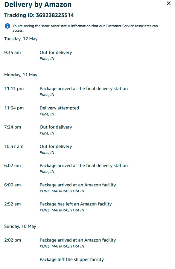 mayursanas's tweet photo. @thecroindia  Very disappointed with @AmazonIN service. Ordered a mobile on 9th with promised delivery on 10th, but still haven’t received it. Escalated the issue more than 7 times with customer care, yet no resolution. Even delivery person says this delivery is not on his route. https://t.co/BZoJ4DdIht