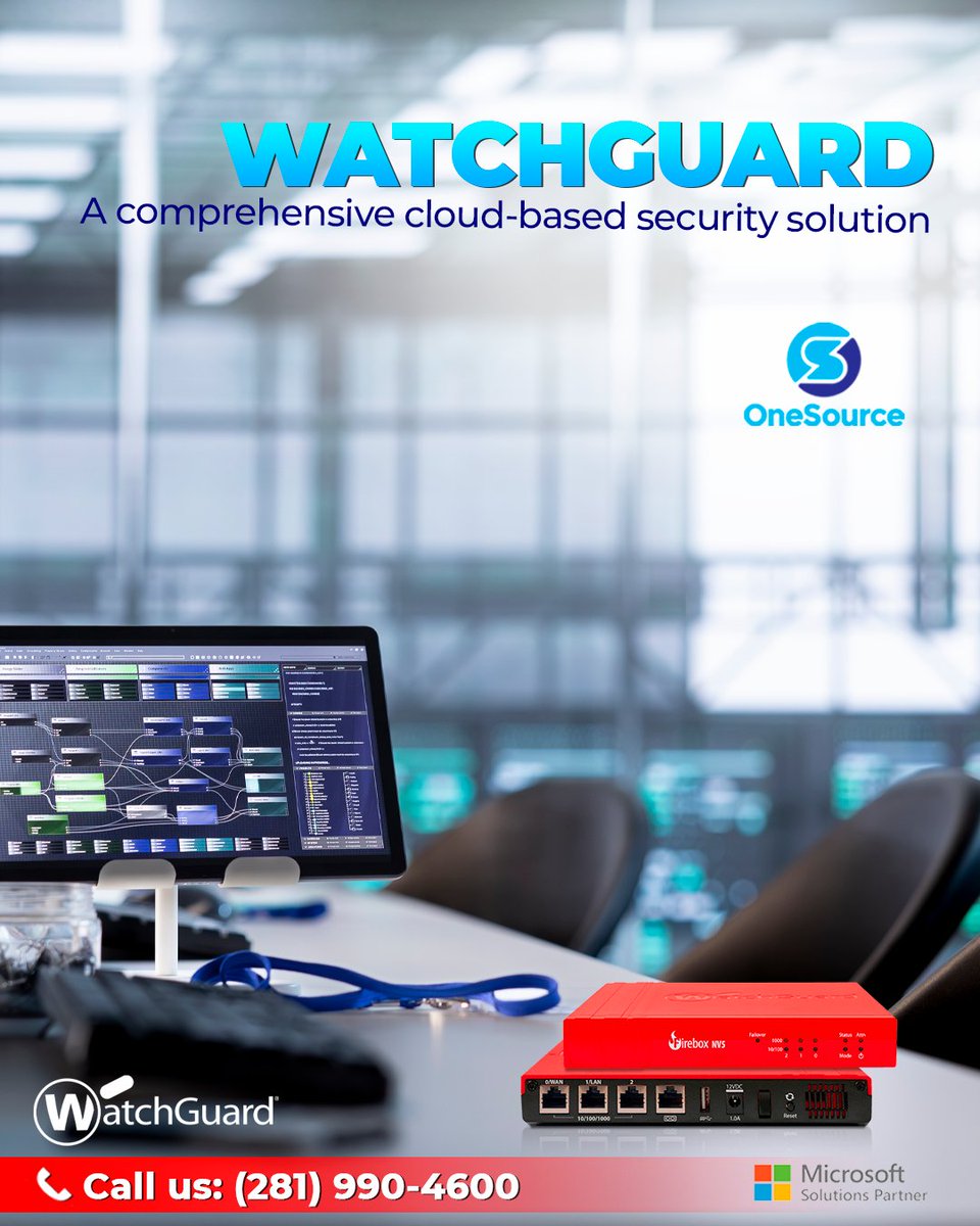 OneSourceCloud's tweet photo. With #WatchGuard, the different layers of network, endpoint, Wi-Fi, and identity security work together, increasing the speed of threat detection and response

Everything your business needs to maintain a level of security appropriate for the age of AI

Ask us how to get started! https://t.co/B1xlyXn2DK