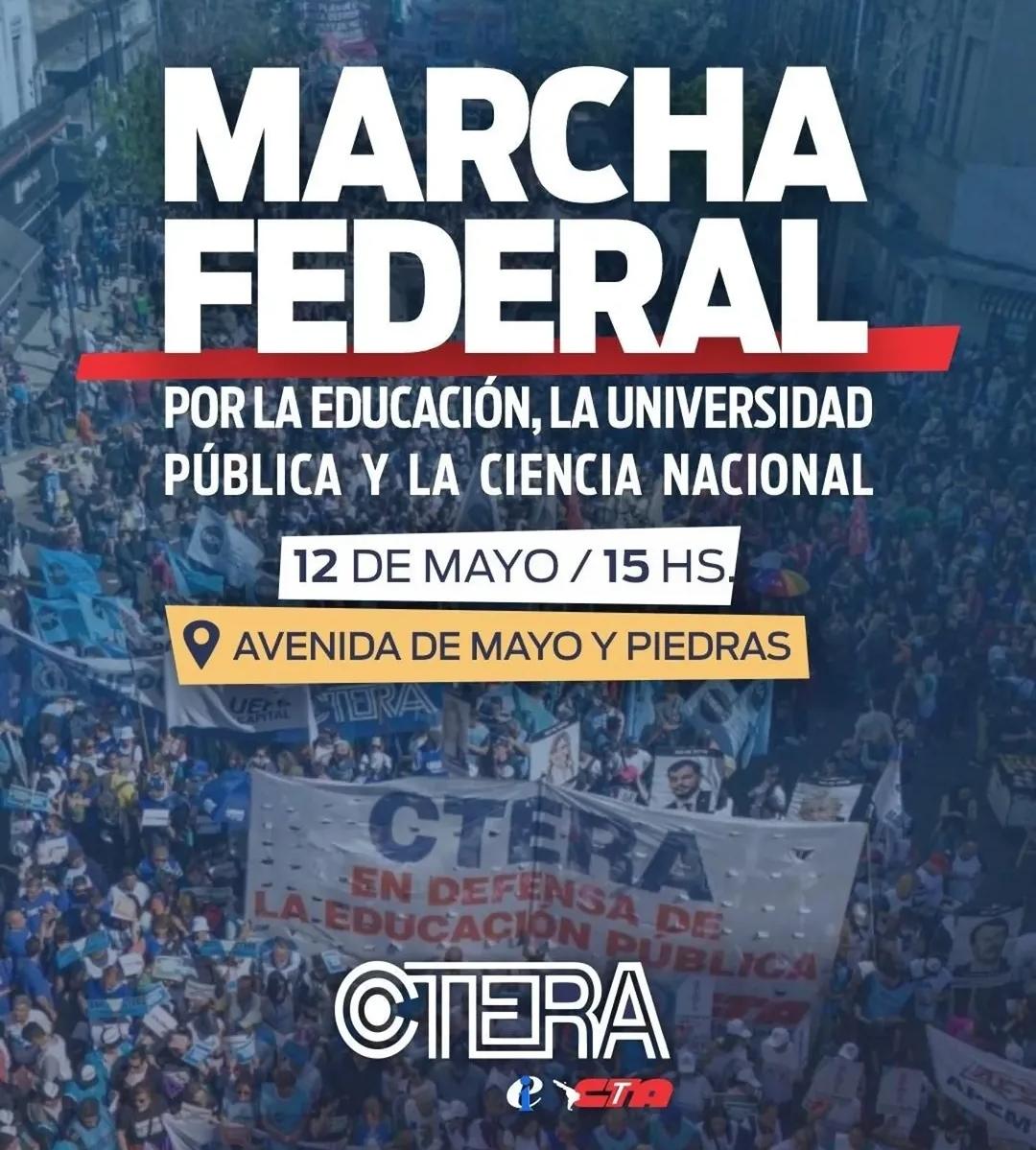 lagranateUTE's tweet photo. Hoy marchamos por la educación pública, para defender nuestras universidades y la producción científica de nuestro país. El gobierno nacional tiene que cumplir inmediatamente la ley de financiamiento. https://t.co/EYLK3LrBG4
