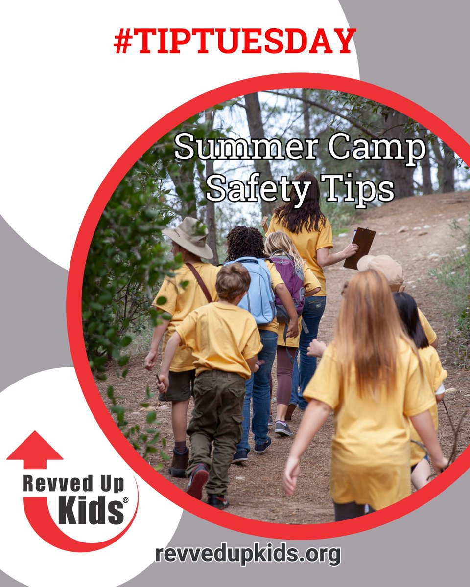 RevvedUpKids's tweet photo. Kiddos heading off to summer camp? Read this blog for some important #safetytips https://t.co/Wq3zvbbKfW 

#revvedupkids #summercamp #childsafety #parentingadvice https://t.co/s3qEM0l5i1