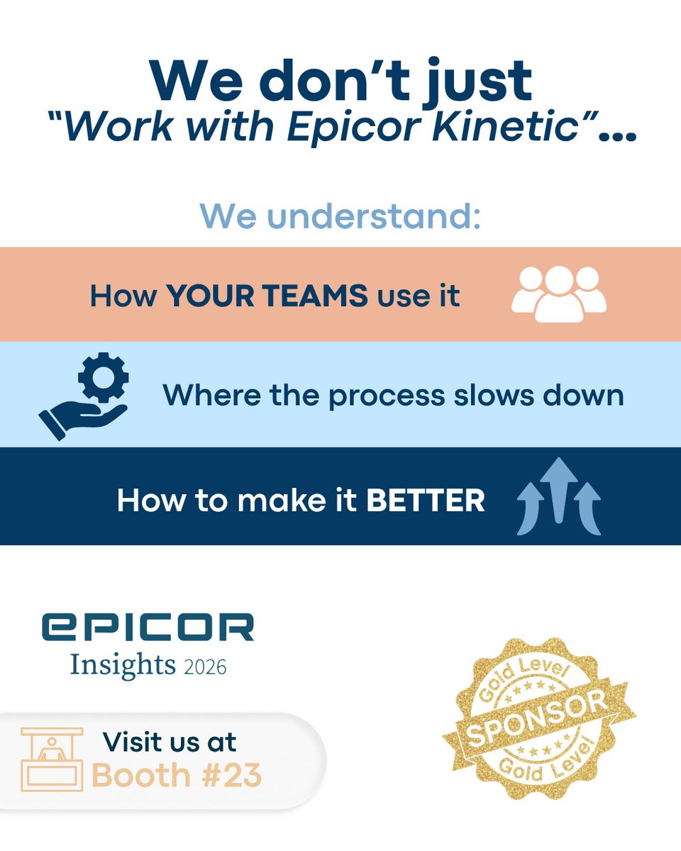 mayantechs's tweet photo. We don’t just “work with @Epicor.”
We work inside your environment to make it actually perform.

👉 If something feels off, let’s figure it out. Booth 23 at Epicor Insights.

#Epicor #ERP #Kinetic #Ops #Tech https://t.co/0rrDGUky74