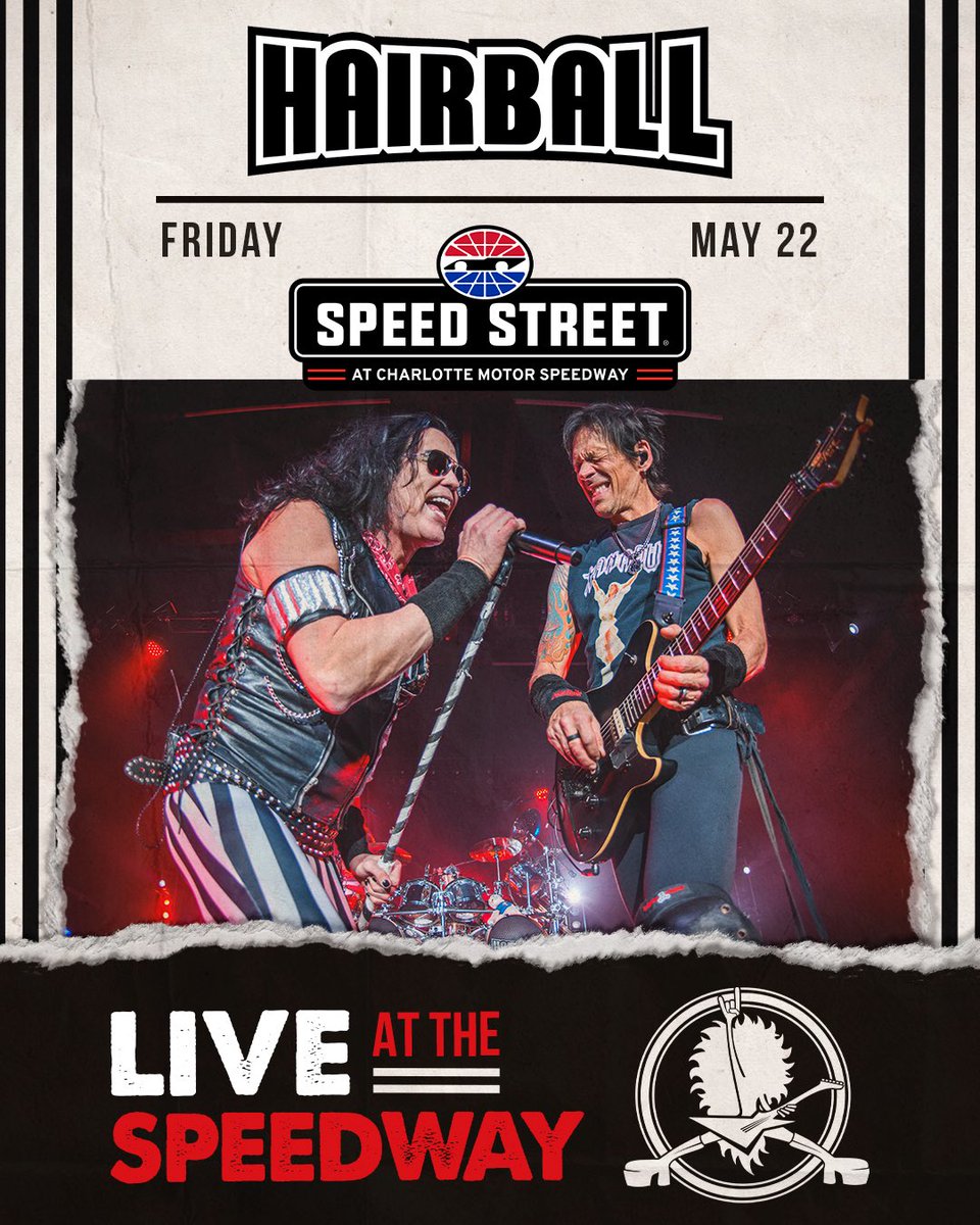 CLTMotorSpdwy's tweet photo. Next weekend is gonna be rockin’. 🤘

@HairballTweet and @38SpecialMedia are headlining the Speed Street stage on Friday and Saturday night! https://t.co/8rsAKuBUlG