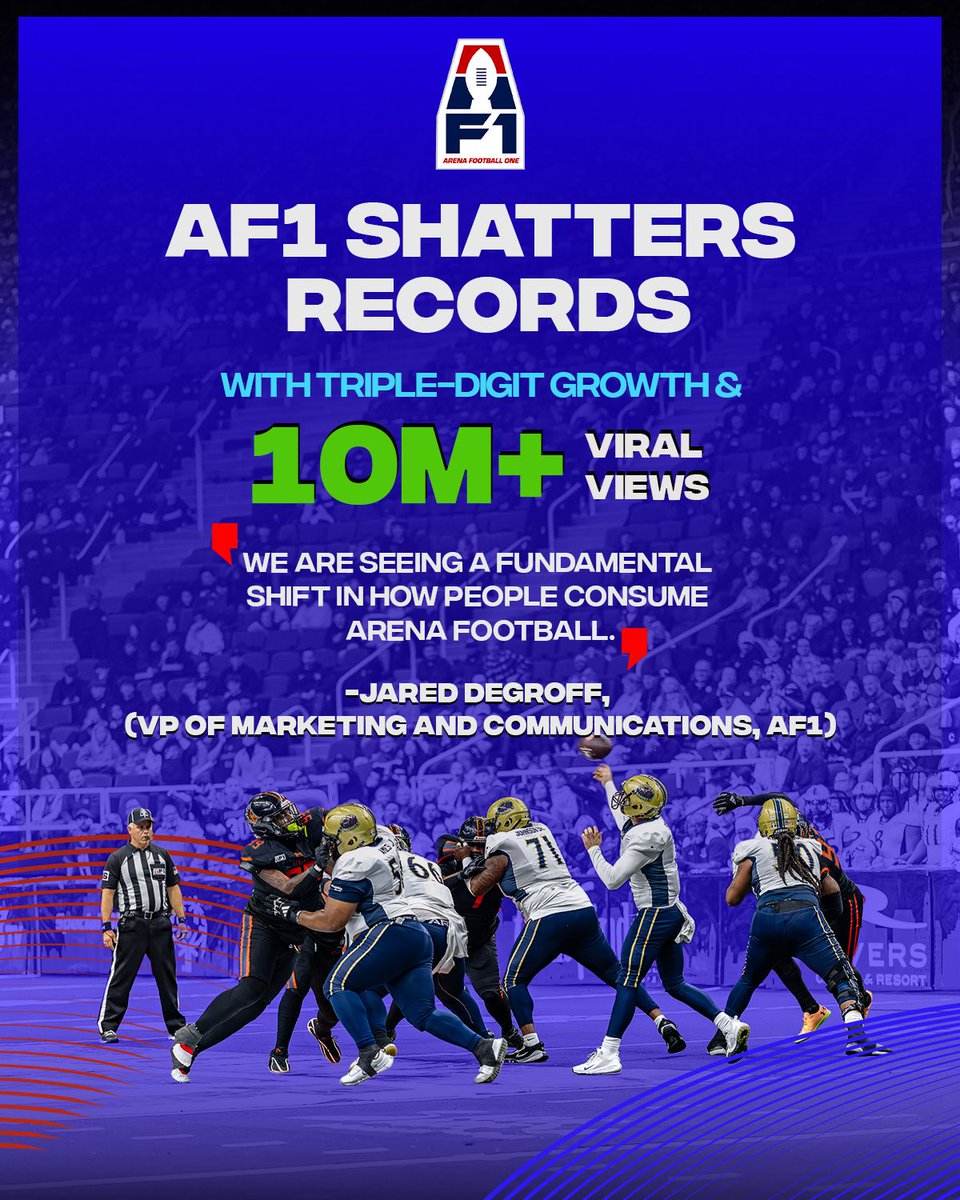 af1football's tweet photo. AF1 continues to grow with every passing week 🙌⚡

Read more: https://t.co/gnZuMsXfPH

Catch the AF1 action LIVE this weekend only on VICE TV, HTN, https://t.co/4PbTyxLEgs and the AF1 YouTube channel 📺 https://t.co/nieUMODEYo