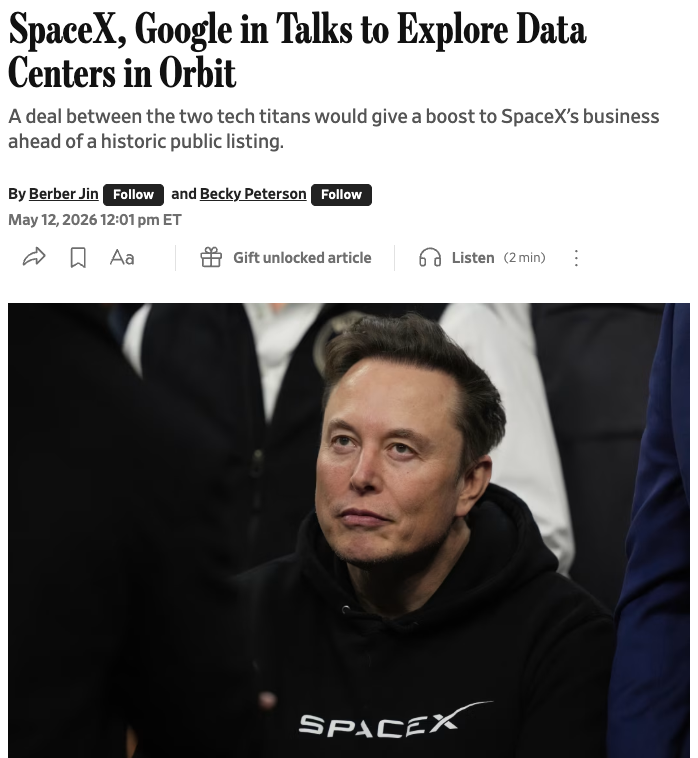 $GOOGL IS LOOKING AT SPACEX TO LAUNCH AI DATA CENTERS INTO ORBIT Google ...