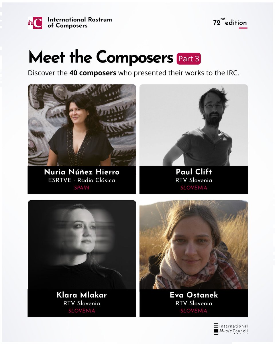 radioclasica's tweet photo. 📻✨ Radio Clásica vuelve al 'International Rostrum of Composers' 🎼✍️
Tras varios años de ausencia, participamos en #Riga2026 con #Ecdisis, de Nuria Núñez Hierro, reforzando la proyección internacional de la música contemporánea española. 📡
+info: https://t.co/NFREtRxMHU https://t.co/mnFvpbUG30