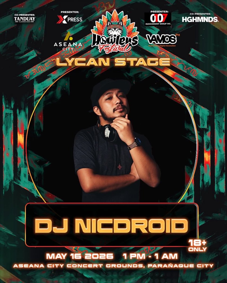 IAmNicDroid's tweet photo. Performing at Howlers Festival LYCAN STAGE on May 16, 2026!

Bookings: https://t.co/QEfKknl4Xh

#HowlersManila4 https://t.co/lhMw5HcWNP