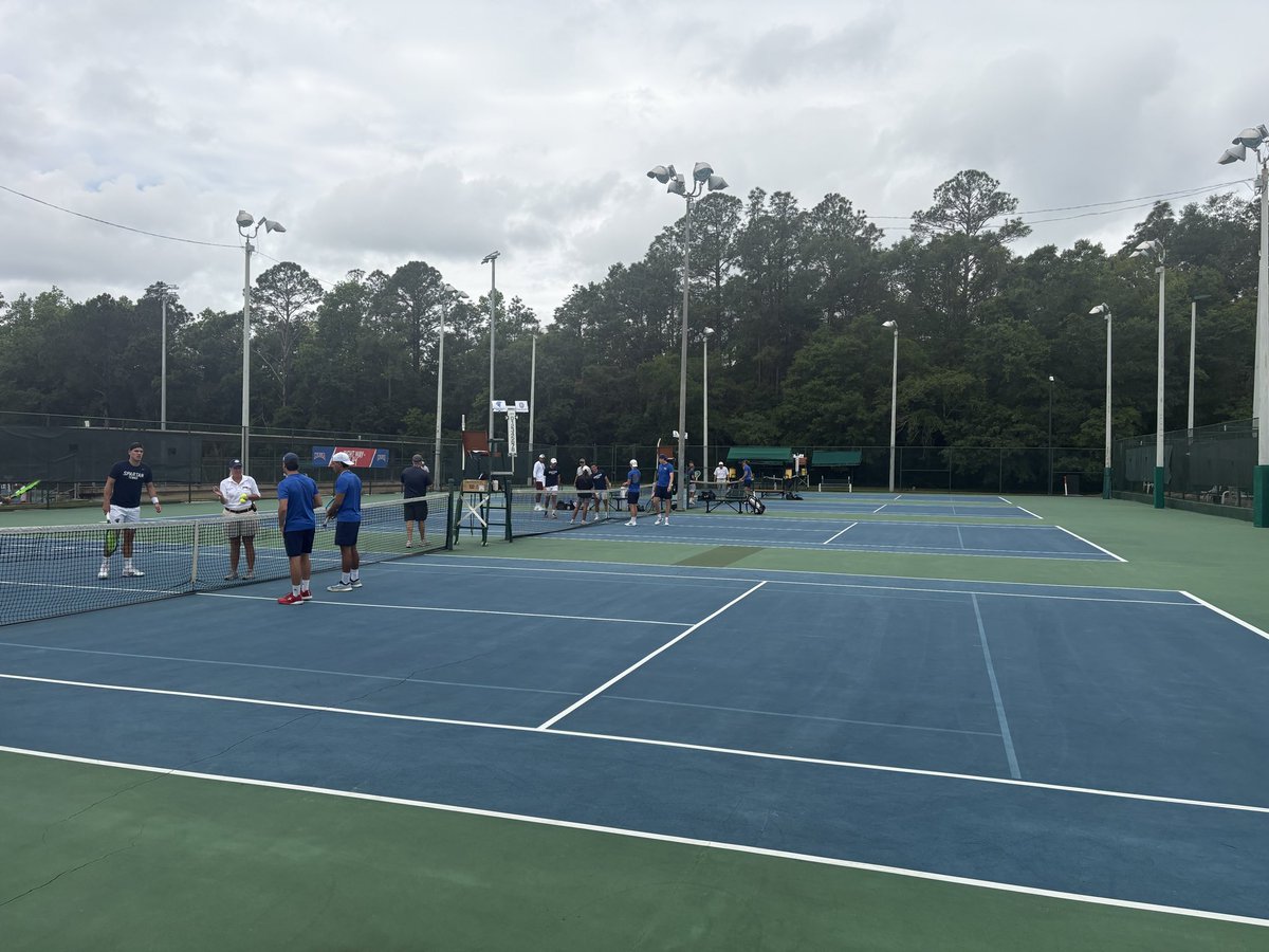 JimTowg's tweet photo. @MUKnights  1st round NAIA Men’s Tennis Nationals ready to start in Mobile AL https://t.co/HYStKpDDPq