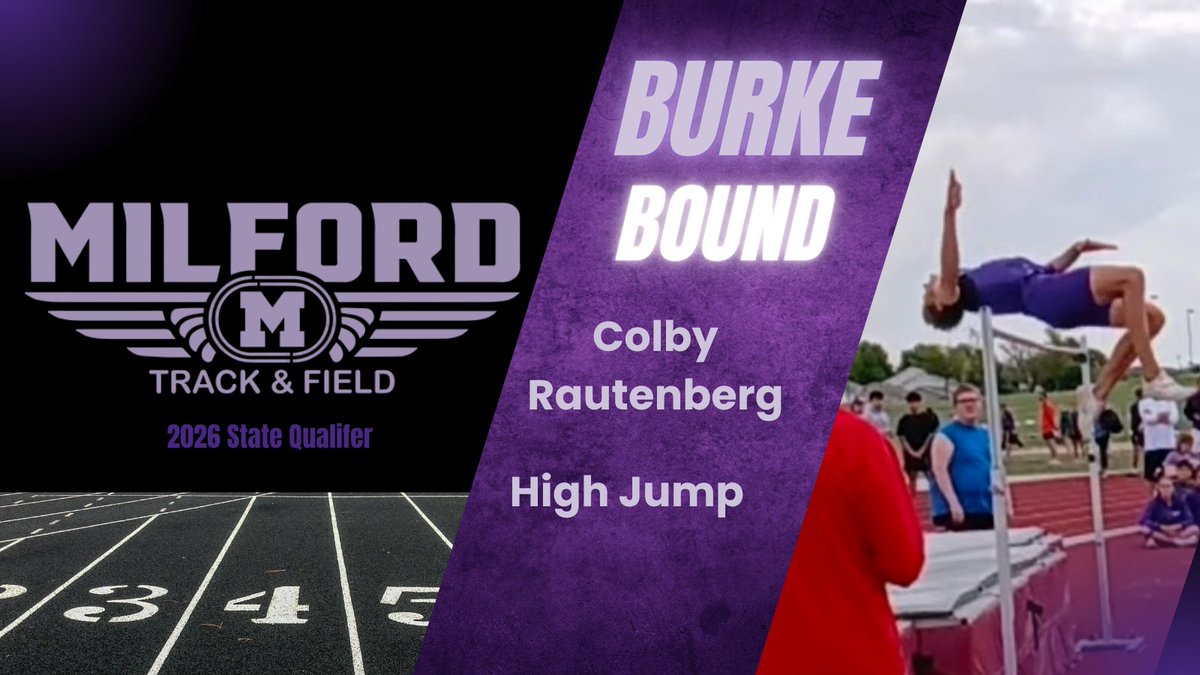 milfordnetrack's tweet photo. 1st State Qualifier of the day! Colby Rautenberg clears auto-qualifying mark of 6-1. Still alive competing for a district medal. https://t.co/Tfxj2pQA9K