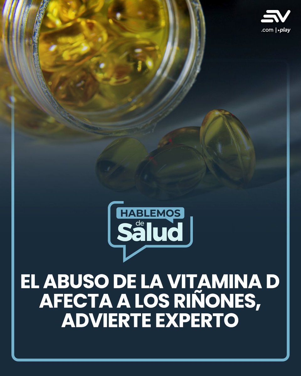 ecuavisa's tweet photo. #HablemosDeSalud | ⚠️ Aunque la vitamina D es esencial para el cuerpo, expertos alertan que su consumo excesivo podría afectar la salud. ¿Estas tomando suplementos sin supervisión médica? ▶️ https://t.co/gw6x2ZyleJ https://t.co/pzH2Ge1XLu