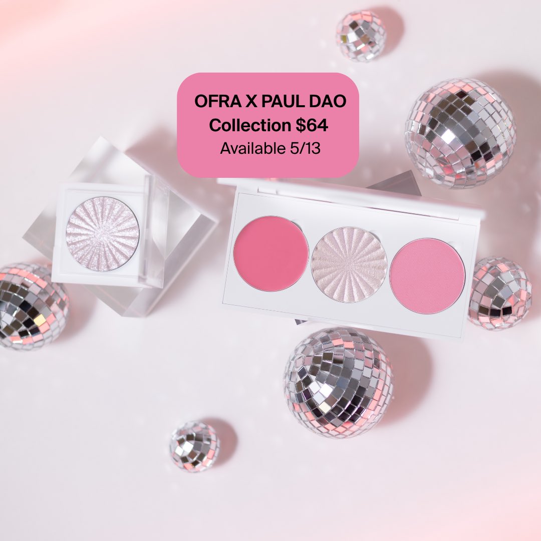 OFRACosmetics's tweet photo. Tomorrow’s forecast: sparkle with a 100% chance of glow ✨💖
OFRA X @PaulDaoBeauty launches TOMORROW and trust us… It's iconic 💎 #comingsoon #PaulDaoBeauty #MakeupLaunch https://t.co/9aBfjn5SXd