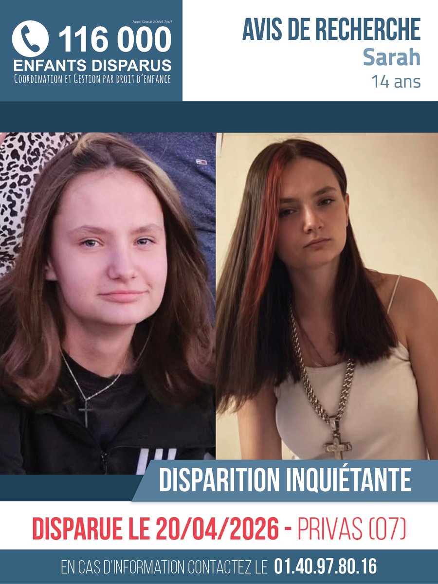 116000 Enfants Disparus tweet media