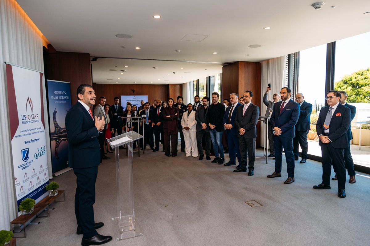 USQatar's tweet photo. USQBC was pleased to host a private Business Reception in Beverly Hills, CA on the sidelines of SelectLA, bringing together senior executives, state and city representatives, and international partners to showcase investment opportunities across the United States. #us #qatar https://t.co/c5z1e8OpDK