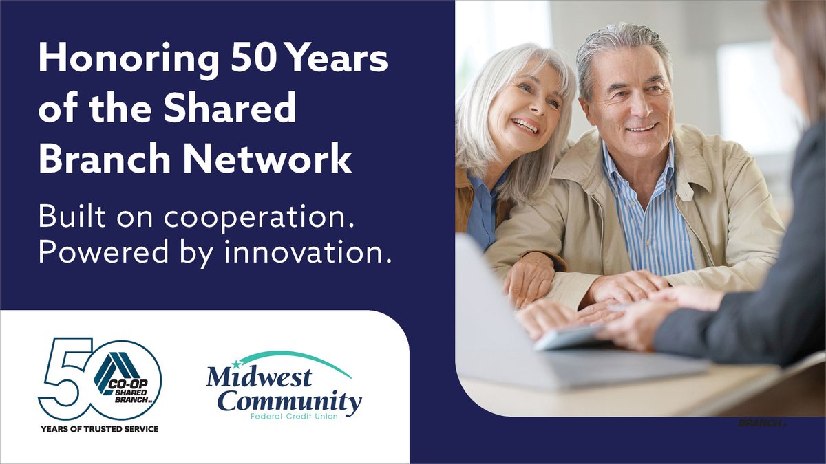 MidwestCommFCU's tweet photo. 🎉Celebrating 50 yrs of the Co-op Shared Branch Network! May 18-22, join us for Shared Branch Awareness Week and enjoy the convenience of 5,550+ locations nationwide.

https://t.co/Z4vlbHemN4

#NorthwestOhio #SharedBranchAwarenessWeek #CreditUnionPerks #YourBankingYourWay https://t.co/ZfQSnvVeoP