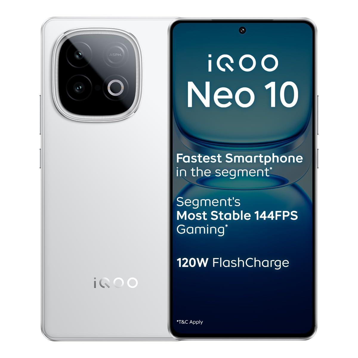 iQOO Neo 10 (Alpine White, 8GB RAM, 256GB Storage) | Segment's