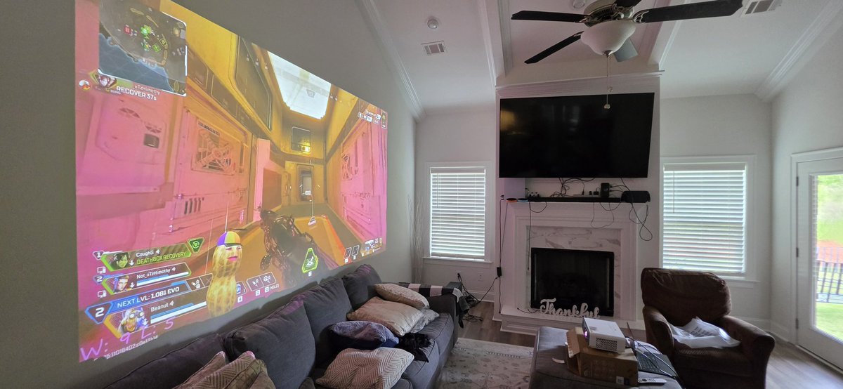 Joe_BurlyGamer's tweet photo. Only way to test out the new tech for the biz is with the @theburntpeanut on the wall! https://t.co/Yu4eCR8EqB