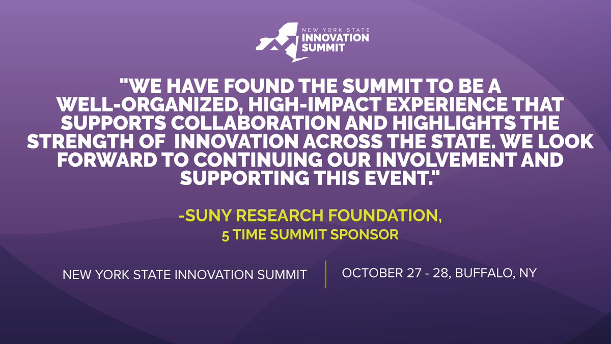 Fuzehub's tweet photo. Sponsors return to the NYS Innovation Summit year after year. Join us Oct. 27–28 in Buffalo, NY! #NYSInnovationSummit
➡️Learn more: https://t.co/3XWMwoJQdh https://t.co/PFNGyqEnET