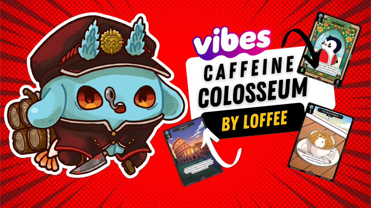 notPiccaboo's tweet photo. Trying out Caffeine Colosseum!  Cant wait to play irl cards someday~

@vibes_tcg
@PudgyAsia
@pudgyph
@pudgypenguins

https://t.co/VZuvlxTxpf https://t.co/Sp0uLFF65a