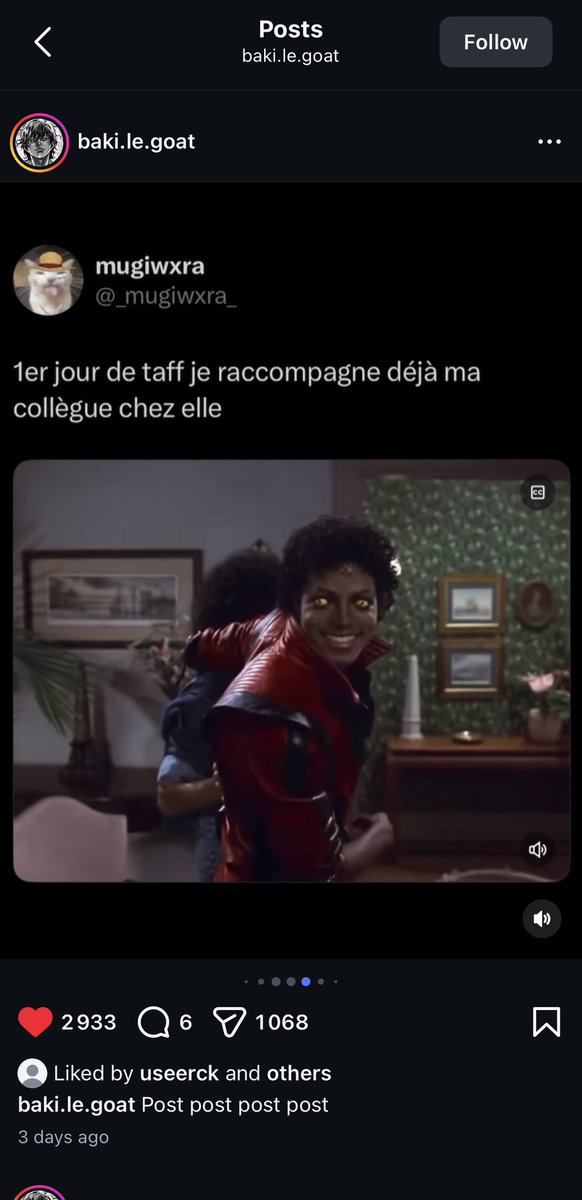 _mugiwxra_'s tweet photo. Je scroll sur insta et j’me vois genre ?? https://t.co/rDx366yLoO
