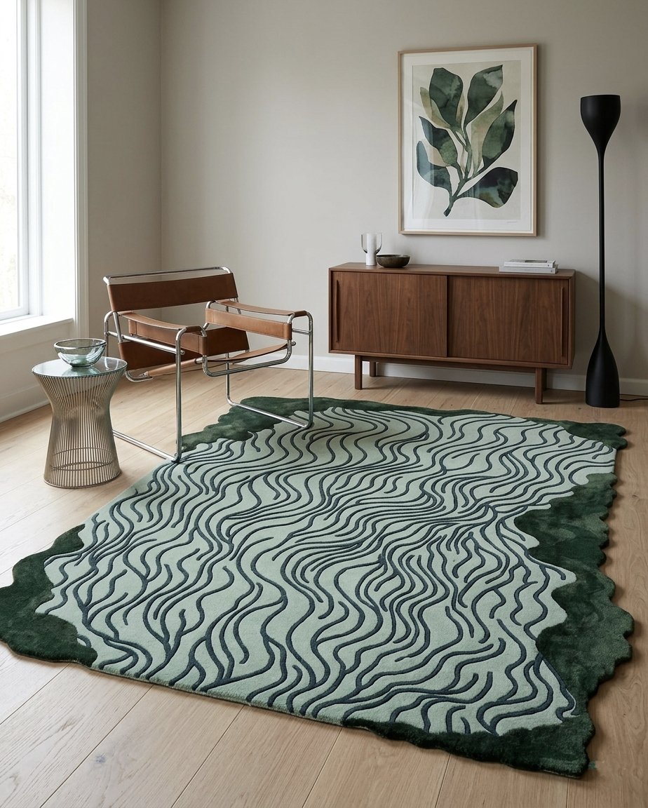 dhruvrugs's tweet photo. Flowing Forest Vibes 🌿
A modern rug design inspired by organic waves and deep earthy tones — where art meets comfort.
#ModernRug #HandmadeRug #TuftedRug #CustomRug #LuxuryInteriors #InteriorDesign #StatementRug #AbstractDesign #GreenDecor #HomeStyling #ContemporaryRug #Artisan https://t.co/vUJL7Nxphh