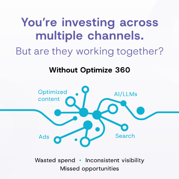 GoPulsion's tweet photo. The advantage today isn’t doing more marketing — it’s connecting it all. Search, content, paid media, and conversion work best as one system.

Optimize 360 was built for that shift.
https://t.co/7BiT6Ogntt

#SEO #AEO #AI #DigitalMarketing #B2B https://t.co/jzqxsnET0j