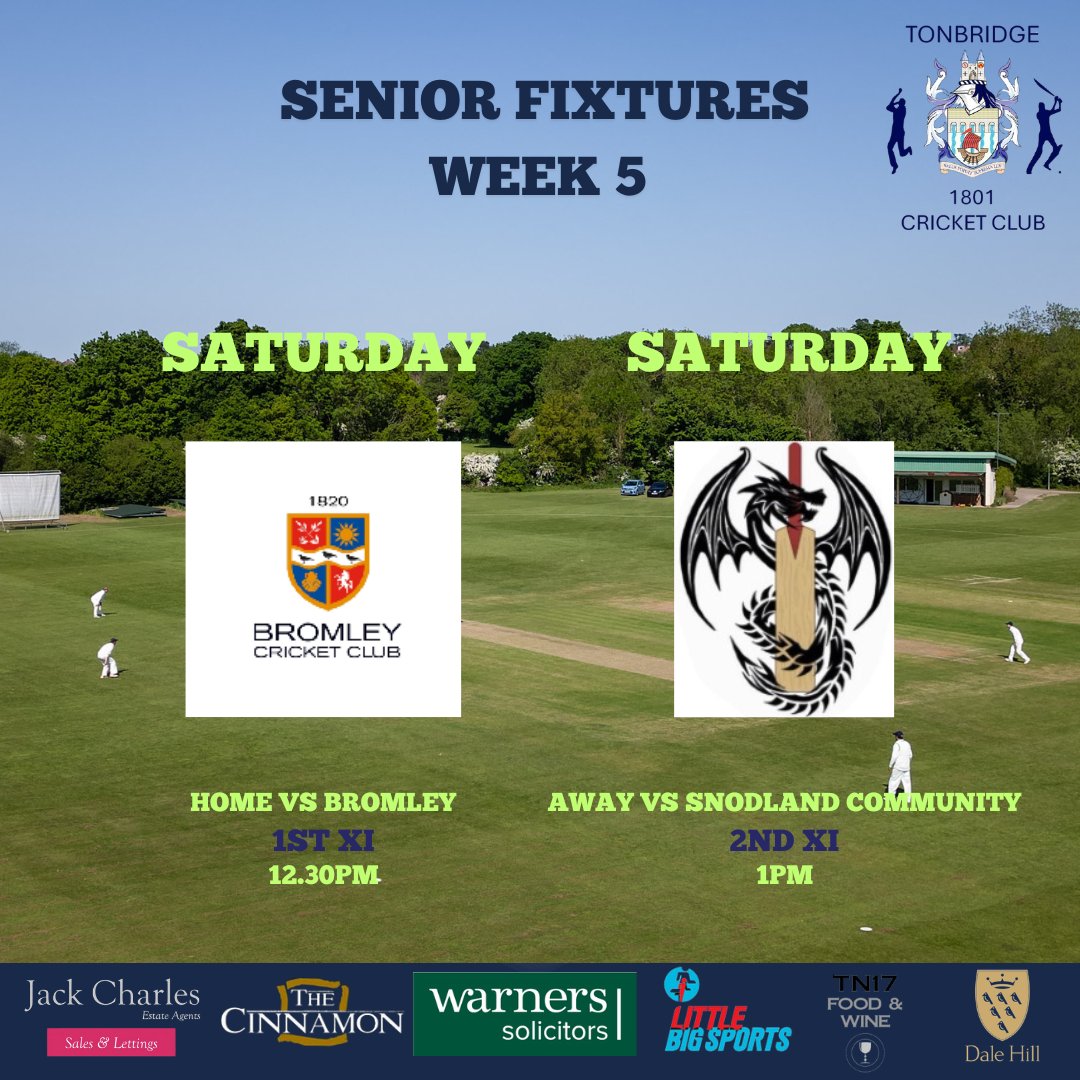 TonbridgeCC's tweet photo. We have our first @thesmashcricket game on Thursday, followed by games against @bromleycricketclub 3rd XI and @snodlandcommunitycricketclub 1st XI on Saturday.

6 junior games between Friday and Monday complete the week. https://t.co/oG88zWeLtV