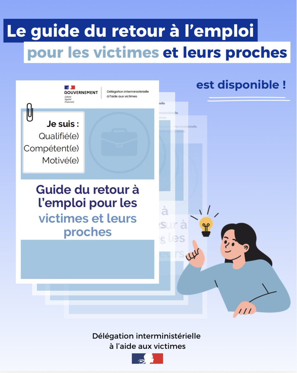 DIAVictimes's tweet photo. Notre guide du retour à l’emploi pour les victimes et leurs proches est disponible !

Un guide pour…
 
💡 Une meilleure compréhension des droits et dispositifs
 
 💼 Des conseils adaptés aux situations professionnelles
 
🔎  Des focus sur sujets variés
 
https://t.co/N9LihZprUN https://t.co/8mUXWnibvI