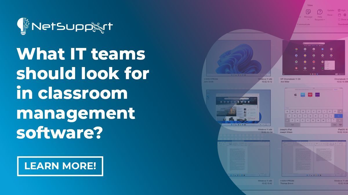 NetSupport_Ca's tweet photo. Is your classroom management software helping you or hindering you? 🖥️

Choosing the right tool is the difference. Here are some considerations your IT team should look for: https://t.co/o7VRB5hMSg 

The best platform simply gets the job done. 👉https://t.co/Bf2Q9yttUB 

#EdTech https://t.co/DC3V71DM57
