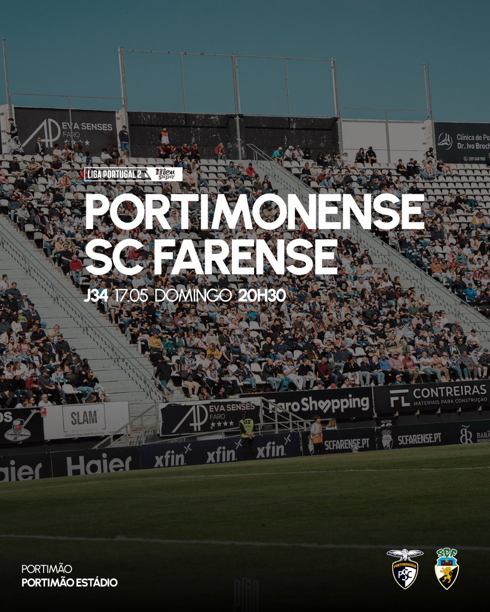 SCFarense_'s tweet photo. Jornada 34 🔜
⚽️ Portimonense SC x SC Farense
ℹ️ Domingo | 17 Maio | 20h30
🏟️ Portimão Estádio
🎟️ Bilhetes: informações em breve, assim que possível.
#SóOsDurosVencem #LigaPortugal2MeuSuper #PSCSCF https://t.co/rES3vfFkZt