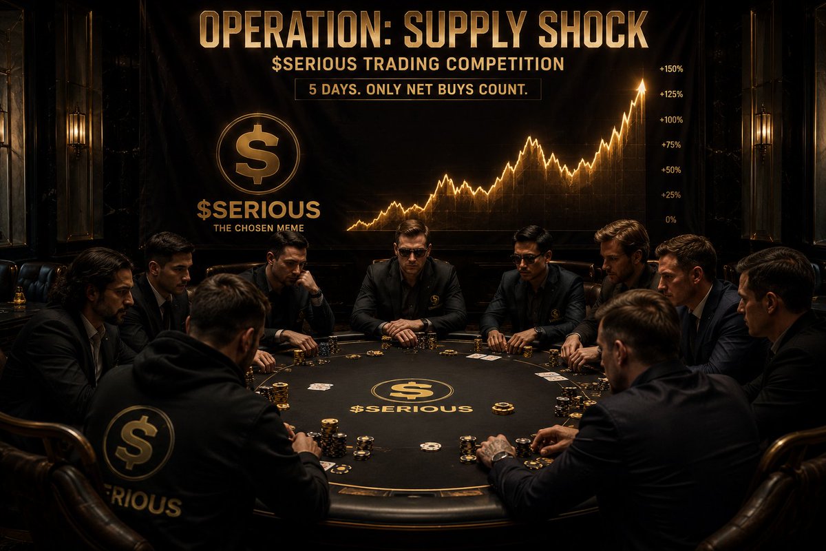 MalatonKnows's tweet photo. ⚔️ OPERATION: SUPPLY SHOCK ⚔️

The first official $SERIOUS trading competition begins NOW.

Duration:
5 DAYS
This is not a volume competition.

This is an ACCUMULATION WAR.

Only NET BUYS count.

Meaning:
Buys - Sells = Final Score

Example:
Buy $5,000
Sell $2,000
Final score = $3,000 net
The goal is simple:
ACCUMULATE and HOLD.

🏆 MAIN LEADERBOARD — TOP NET BUYERS
🥇 1st Place
$500 Cash + $500 $FORGE
🥈 2nd Place
$250 Cash + $250 $FORGE

🥉 3rd Place
$150 Cash + $100 $FORGE
4️⃣ 4th Place
$100 $FORGE

5️⃣ 5th Place
$50 $FORGE

💎 DIAMOND HANDS BONUS 💎
Any wallet that:
✅ finishes with positive net buys
✅ makes NO sells during the competition

will automatically enter a RANDOM draw for additional FORGE prizes.
5 random winners:
🏅 $100 FORGE each

This means EVERYONE can win.
Not just whales.

🔥 COMMUNITY RAID BONUS 🔥
Buy at least $250 of $SERIOUS and post:

your buy
your conviction

memes/videos/posts

why you joined SERIOUS

Tag the project and the best community posts will receive additional FORGE rewards.
Best raids = extra prizes.

📈 COMMUNITY STRETCH GOALS 📈

If the community reaches:
+$25k cumulative net buys
→ additional rewards for the next competition
+$50k cumulative net buys
→ mystery bonus unlocked

+$100k cumulative net buys
→ special dev reward added personally by me

A few reminders for new holders:

$SERIOUS is over 3 months old now.

Fully doxxed dev. Ex-Goldman Sachs Director
No creator fees.
Built on Bonkers technology.
All fees go back into the ecosystem through the buyback wallet.

I’ve personally bought and locked supply with my own money and have not sold a single token.
Not one.
This project was never built for one candle.
It was built to survive cycles.

And the strongest communities are built during moments where conviction matters most.

Rules:

REPOST AND COMMENT TO BE ELIGIBLE 
Net buys only
Team wallets excluded
Wash trading = disqualification

Suspicious activity invalidated
Winners verified manually at end

Final snapshot taken exactly at competition close

Welcome to OPERATION: SUPPLY SHOCK.

⚔️ $SERIOUS ⚔️

@bonkfun @SolportTom @solportskg