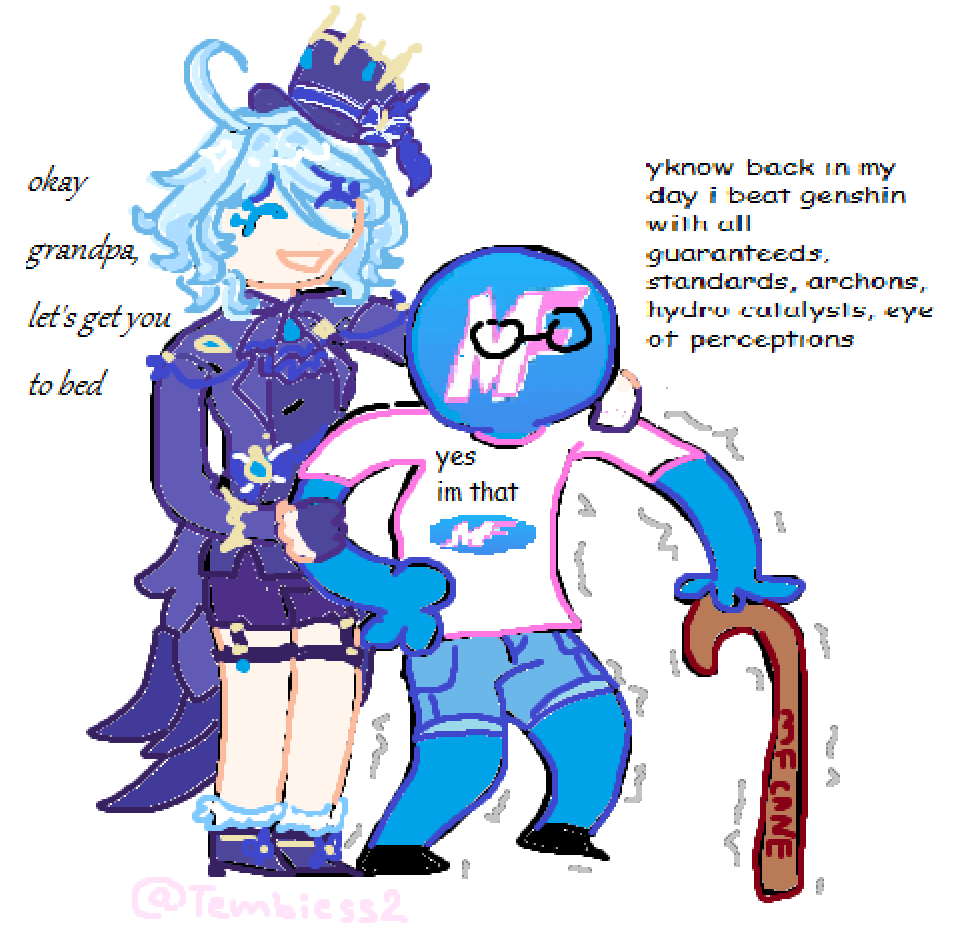 Tembiess2's tweet photo. happy 42nd birthday unc @mistahfeet_yt 
(its exam month so an mspaint drawing is all u get sorry)
#mistahfeet #genshin #happybirthday https://t.co/AN4lXydduT