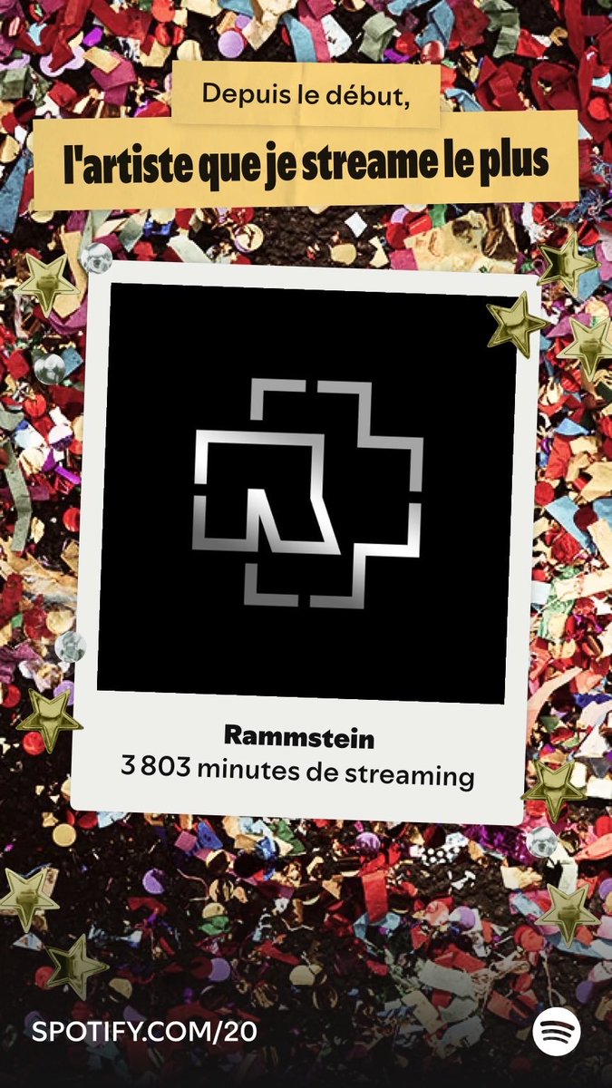 ScribeVincent's tweet photo. Rammstein est l'artiste que je streame le plus sur Spotify, depuis le 27/05/11. Découvre tes stats dans La soirée de ta vie !  https://t.co/Ij7B5tZ0Js https://t.co/btS7CE9gqd