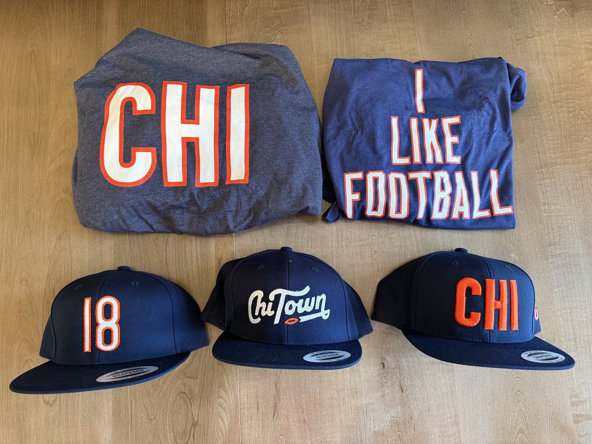 KevinKaduk's tweet photo. Nice haul from @TalleyBrand just arrived!

The t-shirts are great and the hats are next level. All three immediately in my rotation. 

Use code BEARSBY7 to save 10 percent and get free shipping when you get your own! https://t.co/Ih0RVLmitx