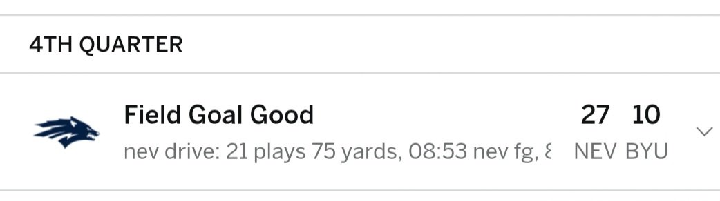 johnw_bender's tweet photo. In college @NevadaFootball we had a 21 play drive that ate almost 9 minutes off the clock in the 4th Q to put the game away.
They knew we were running the ball the entire drive, couldn't do anything about it.
One of my favorite memories, electric feeling. https://t.co/Nm33to63v8