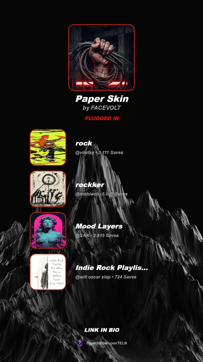 telnhq's tweet photo. Huge thanks for the support! 🔥 'Paper Skin' by FACEVOLT just hit 4 new playlists, including Mood Layers & Indie Rock. Shoutout to virefay, mohiwol, SAA & will oscar slap! 🎸⚡️
#FACEVOLT #PaperSkin #Rock #NewMusic https://t.co/cabCUvH0hS